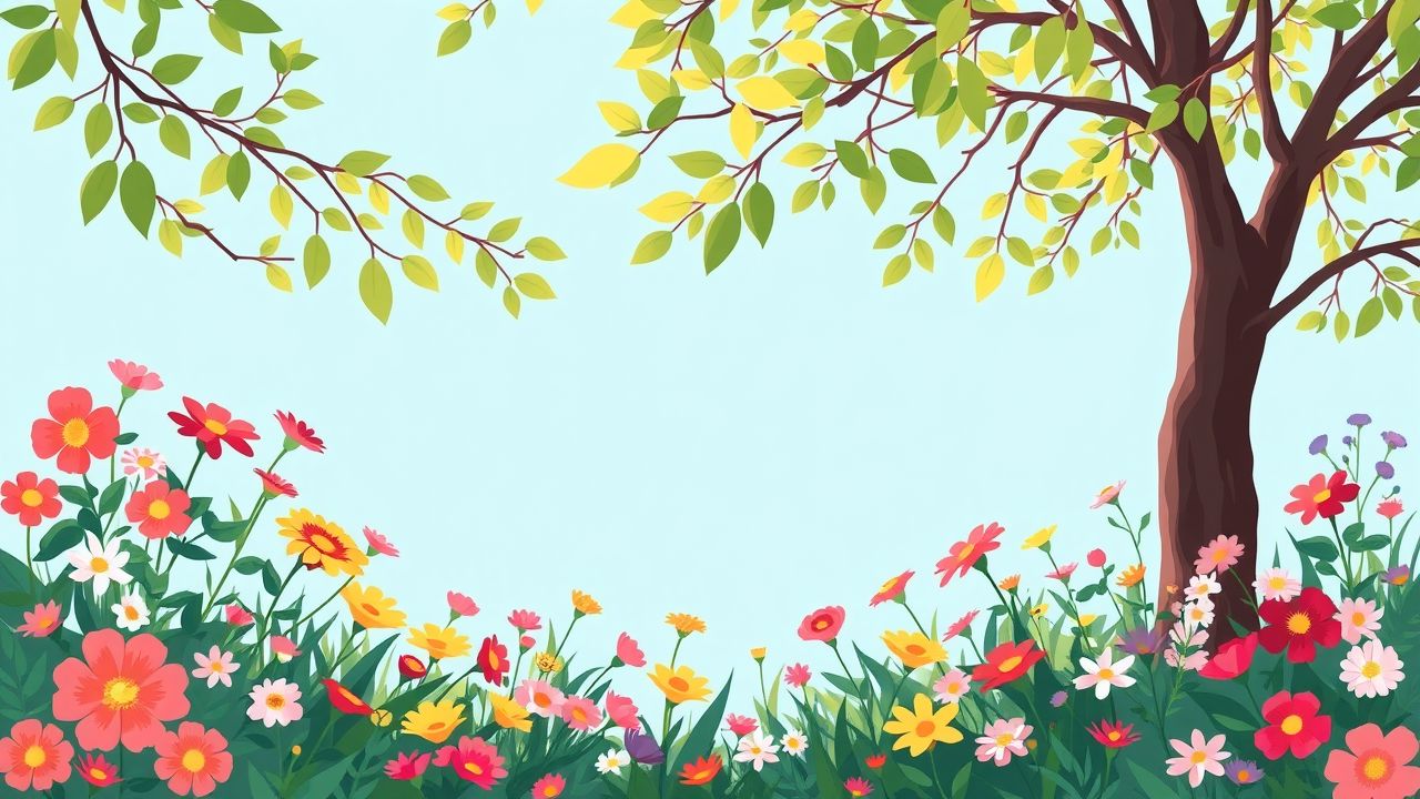 Een rustige tuin met kleurrijke bloemen en het nummer 25.