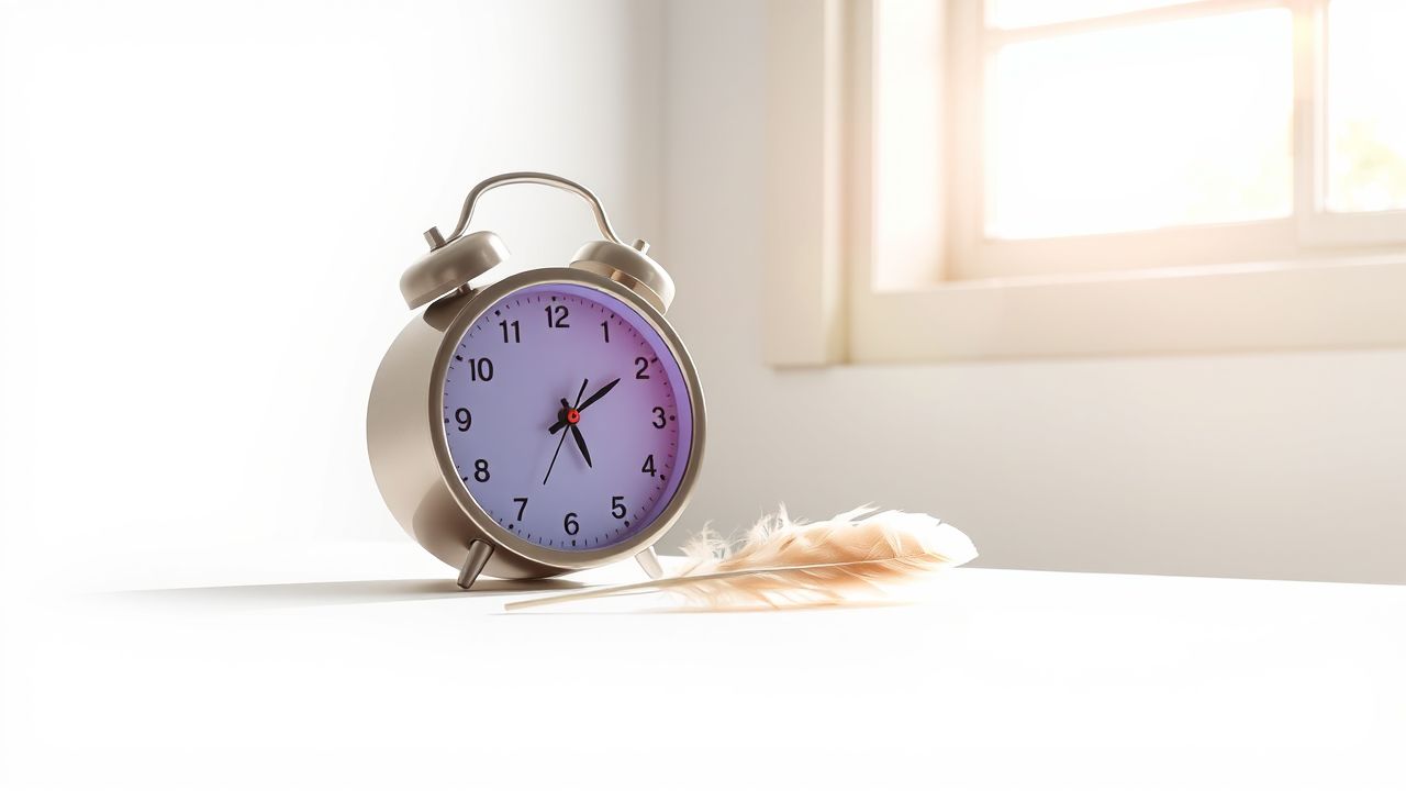 Een klok die 11:11 aangeeft met een veer naast zich. Een klok die 11:11 aangeeft met een veer naast zich.